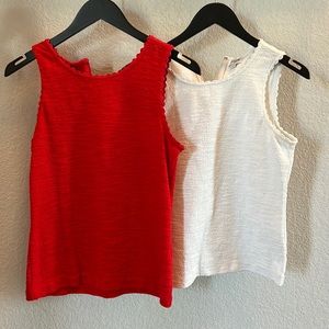 J.Crew scallop edge (textured) tanks